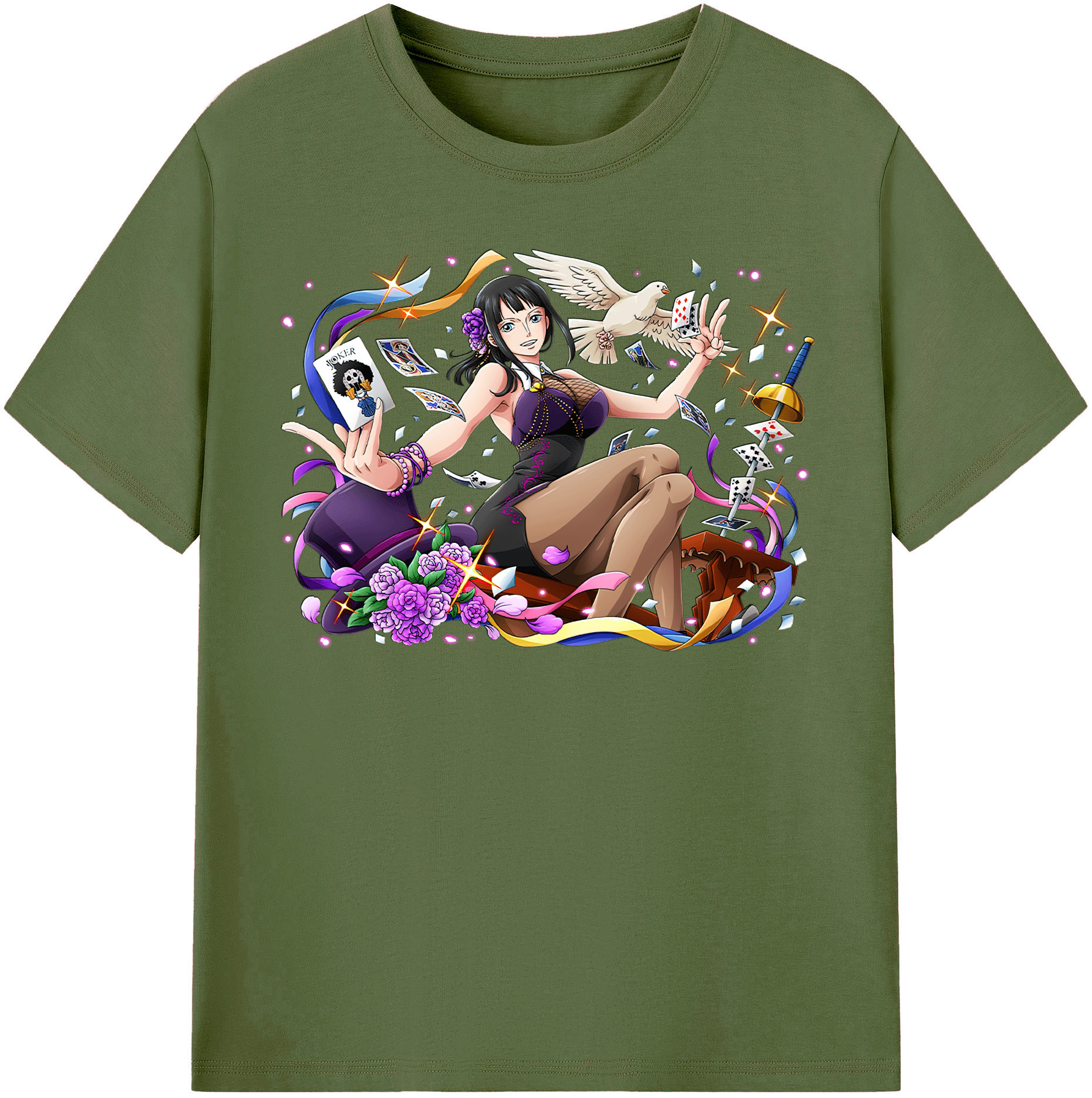 ワンピース ニコ・ロビン ONE PIECE Nico Robin 綿100％半袖Tシャツ（フロントプリント）